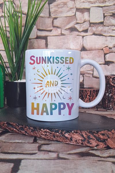 giftkonsept Sunkissed and Happy Printed Gift Mug