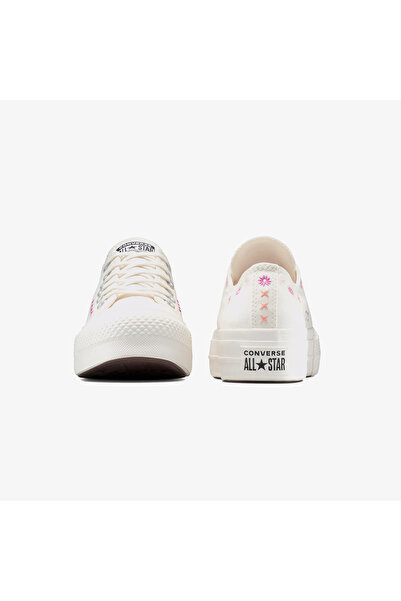 Converse Convese Chuck Taylor All Star Lift Floral Embroidery Low Top Unisex Krem Sneaker