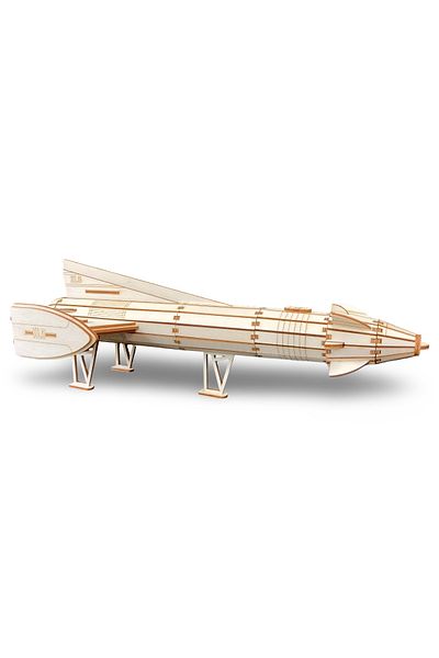 ALGWOOD Fireball Xl5 Wooden Spaceship Model - 143 Pieces Gerry Anderson Themed Wooden Model