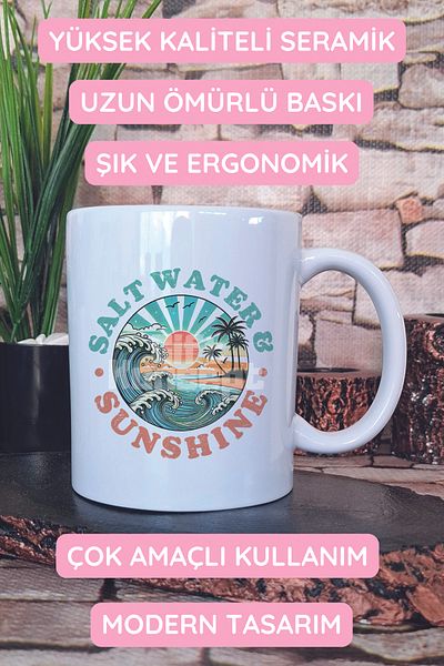 giftkonsept Salt Water and Sunshine Printed Gift Mug