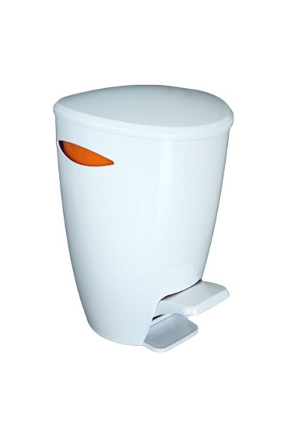 Raki Bathroom basket with pedal RAKI 5 l white-orange
