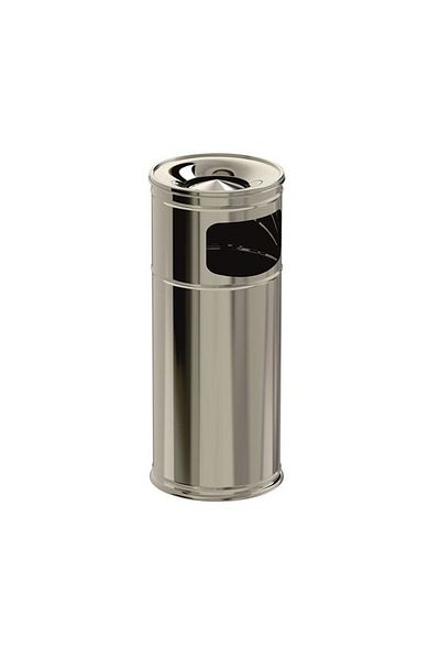 Raki Chromed outdoor ashtray with trash can 21xh60cm
