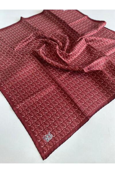 Levidor Eșarfă din mătase pură Tivil 49350 Burgundy cu model mixt