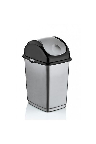 Raki Trash can with hinged lid RAKI ICIKALA 50lt gray black, 42x32xh70cm