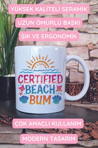 giftkonsept Certified Beach Bum Printed Gift Mug