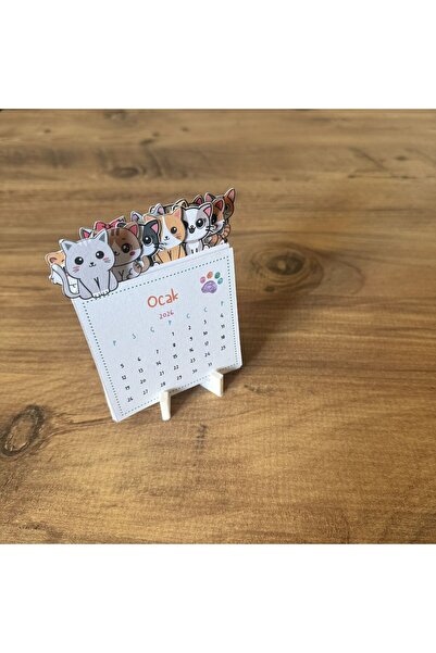 HOBİREYON 2026 Takvim - Kediler Masaüstü Takvim- Standlı Takvim