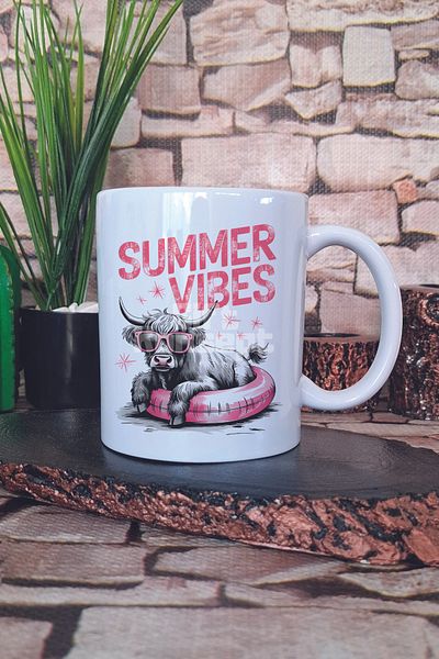 giftkonsept Hello Summer Pink Flamingos Printed Gift Mug