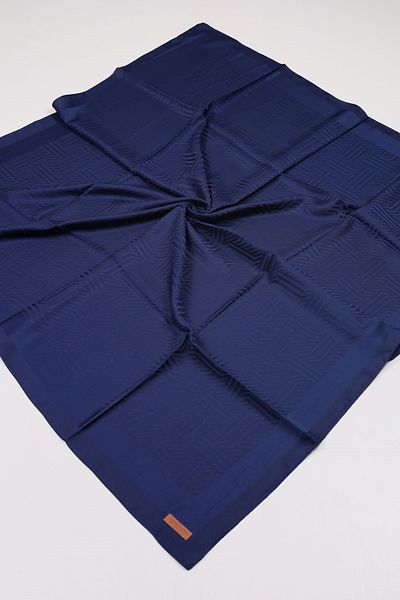 scarfella Self Patterned Jacquard Scarf - Pattern-16 - Navy Blue