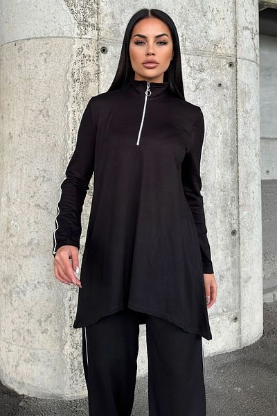 NEW LAVİVA Women's Piping Detailed Turtleneck with Elastic Waist Two Thread Bottom Top Suit Suitable for Hijab 700-3670