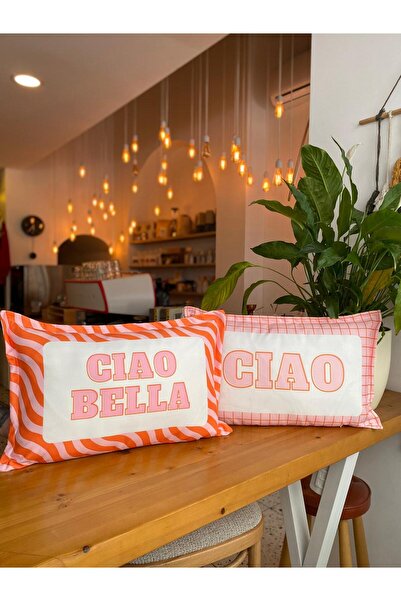 RahanDesign Ciao - Set de 2 huse de pernă decorative din piele intoarsa, cu t...