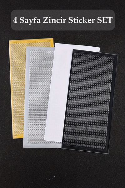 Mona Craftist 4 Sheets Chain Sticker Set Glossy Bullet Journal Scrapbook Laptop Agenda Planner Embellishment