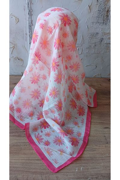 Nilbutik Girl's Themed Cotton Children's Scarf 80*80cm