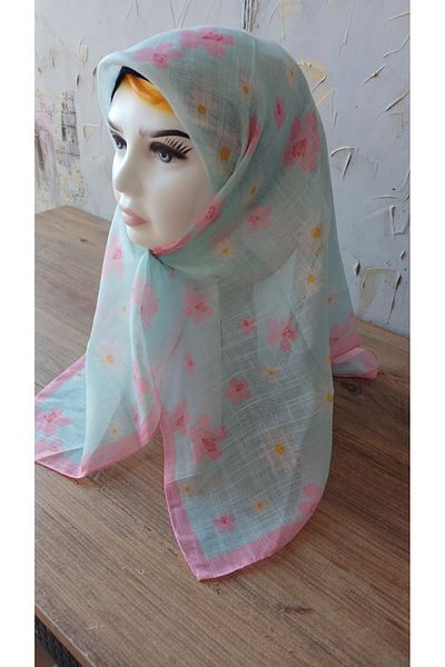 Nilbutik Girl's Pink Strawberry Themed Cotton Children's Scarf 80*80cm
