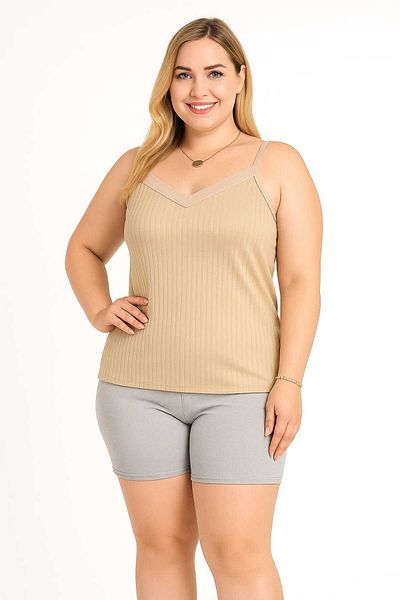 MODA Women's Plus Size Rope Strap Blouse and Shorts Bottom Top Pajamas Set