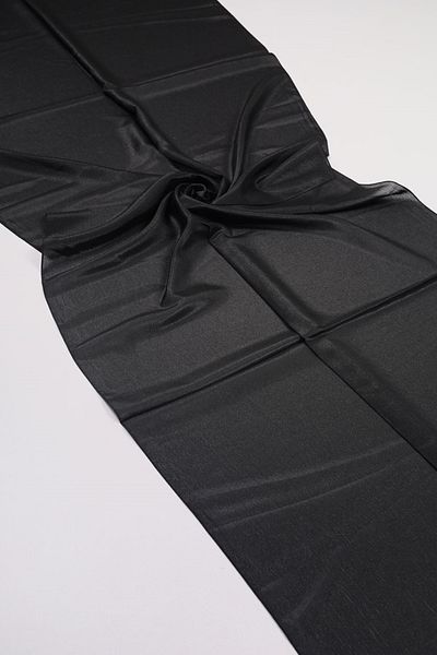 scarfella Solid Color Voile Silk Shawl - Pattern-01 - Black