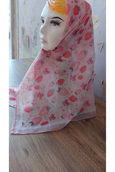 Nilbutik Girl's Themed Cotton Children's Scarf 80*80cm