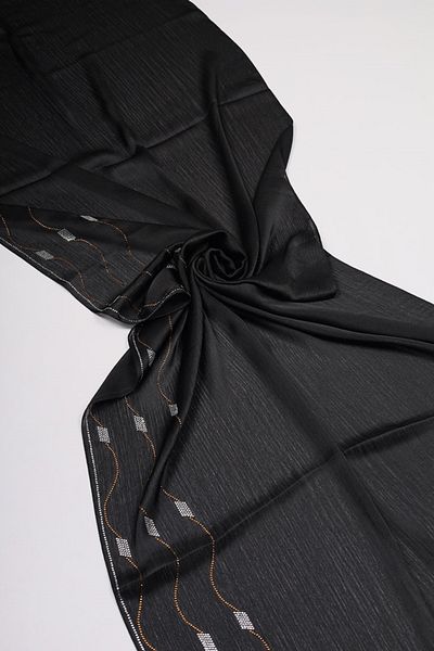 FİVE Πέντε Πέτρες Jan Jan Shawl - Pattern-02 - Μαύρο