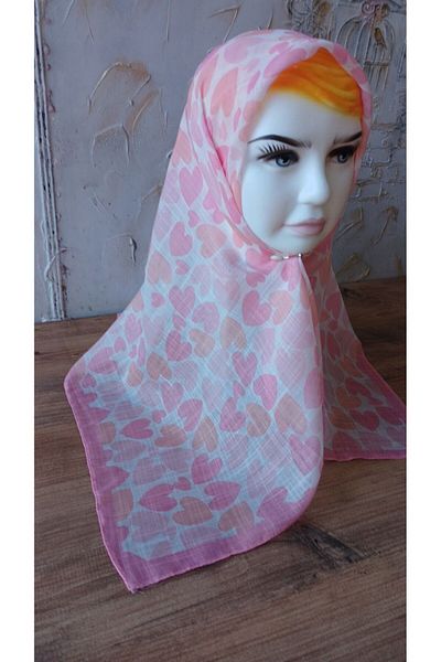Nilbutik Girl's Themed Cotton Children's Scarf 80*80cm