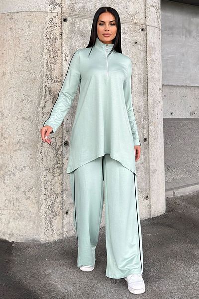 NEW LAVİVA Women's Piping Detailed Turtleneck with Elastic Waist Two Thread Bottom Top Suit Suitable for Hijab 700-3670