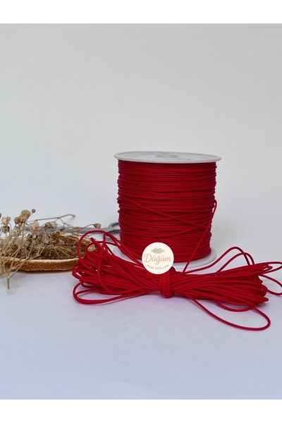 Düğüm Hobi Atölyesi 0.8 Mm Kırmızı Paracord Paraşüt Ipi 3 Metre Bileklik Tesbih Kolye Makrome Halhal Takı Tasarım Ipi