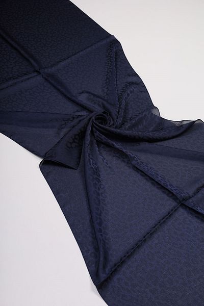 Hint İpek Self Patterned Twinkle Shawl - Pattern-02 - Navy Blue