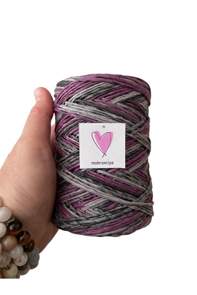 Makromİps PREMİUM MİX ÇOK RENKLİ EBRULİ KAĞIT İP(200 gr 390 m +-20) DOĞAL HASIR JÜT RAFYA ÖRGÜ ÇANTA SUPLA İPİ