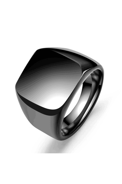 Tesbihane Siyah Renk İsme Özel Yazılı 316L Kalite Paslanmaz Çelik Erkek Yüzük...