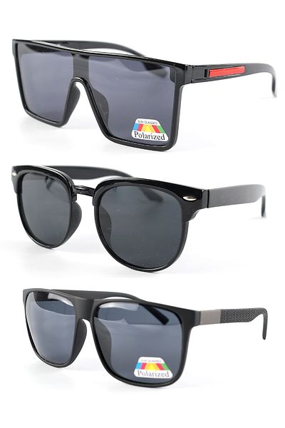 Lozzo 3-Piece Advantage Set Black Men's Polarized Sunglasses