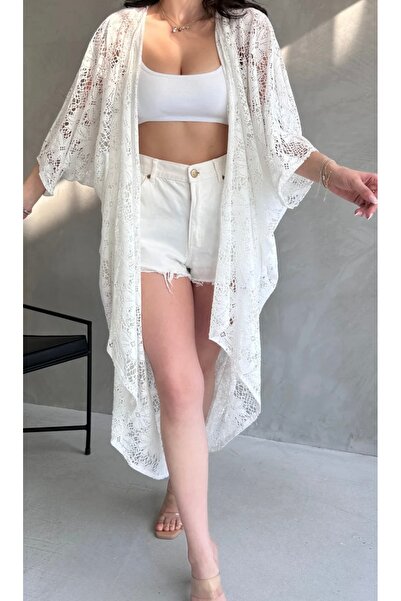 Venüs Çiçek desenli dantel kimono