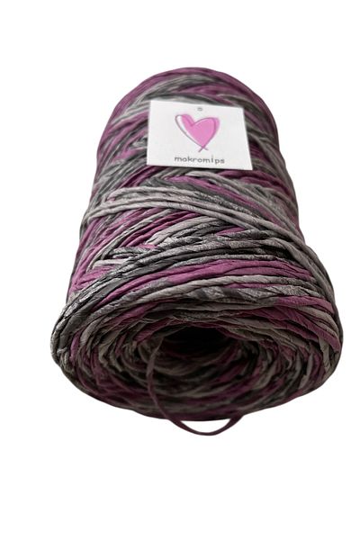 Makromİps Premium Mix Multicolor Marbled Paper String (200 Gr 390 m +-20) Natural Wicker Jute Raffia Knit Bag Supplies String