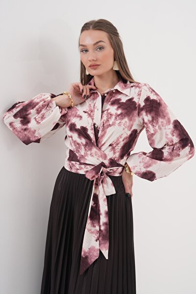 GOFRE BULUT KRUVAZE SATEN GÖMLEK