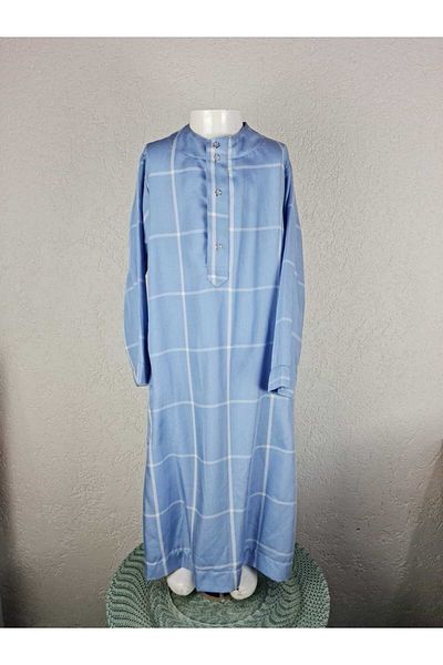 Royal Attire Hajj Umrah Clothes/Front Buttons Open/ and Long Sleeves Buttonless with Pockets Men's Fistan/Children's Summer Clothing