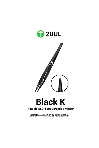 kızılelma teknik 2uul TW32 Siyah K Düz Uçlu Esd-Güvenli Seramik Cımbız