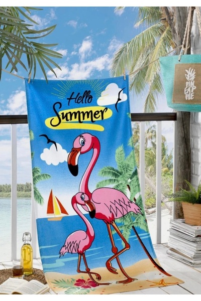 MODA Πετσέτα θαλάσσης Filamingo με καλοκαιρινό σχέδιο 70×140, 100% βαμβακερή,...