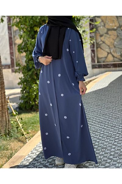 Bayram Giyim Ferace cu model margarete Reglan mânecă Indigo