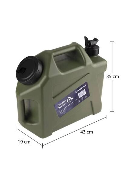 MADFOX Water Can with Tap - Madfox Gallon Air Pe - 19 Liters - Green - 547311