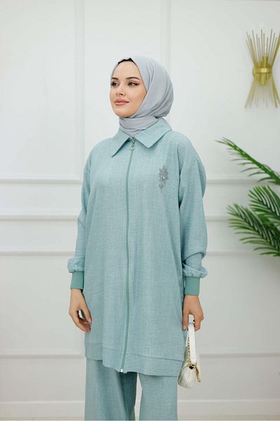 Enans Design Women's Hijab 2 Piece Set Jacket & Pants