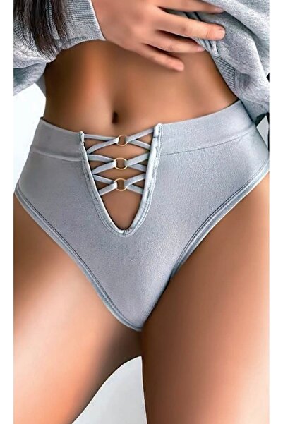 NightLove Nightlight 9150 İp Detaylı Yüksek Bel Pamuklu Külot