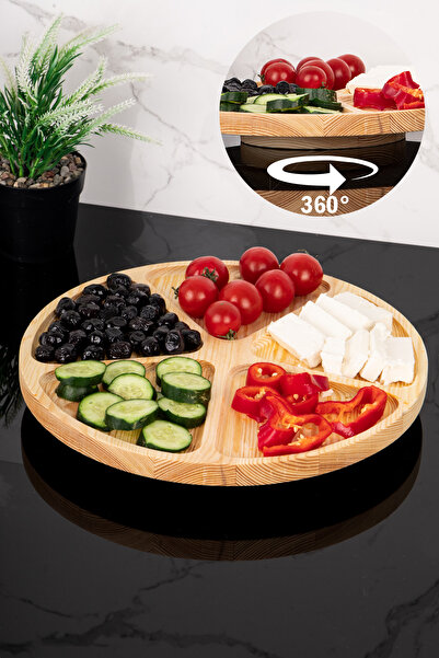 Dolkin Home حامل دوار مكون من 5 أقسام لتقديم البسكويت، طبق تقديم الإفطار متعد...