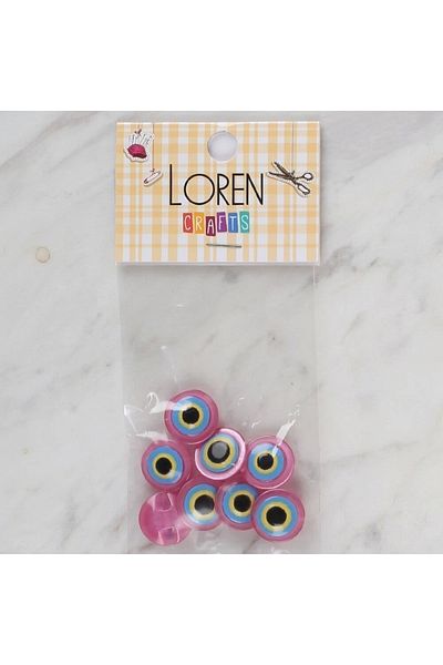 BRL Loren Crafts 168 Μοντέλο Ροζ Κουμπί με Κακό Μάτι Σετ 8 τεμ