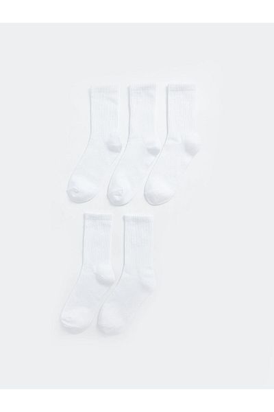 LC Waikiki White Basic Boy's Socks 5-Piece