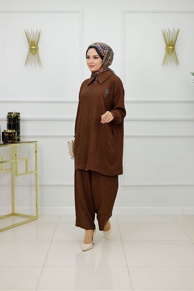 Enans Design Women's Hijab 2 Piece Set Jacket & Pants