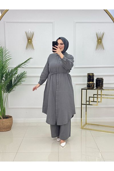 Enans Design Women's Hijab 2-Piece Muslin Set Tunic & Trousers