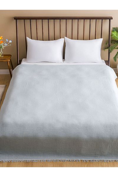 LC Waikiki Blue Double Cotton Bedspread