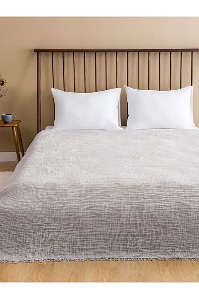 LC Waikiki Blue Double Cotton Bedspread