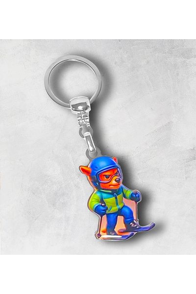 CoNotes Skier Fox Design Keychain