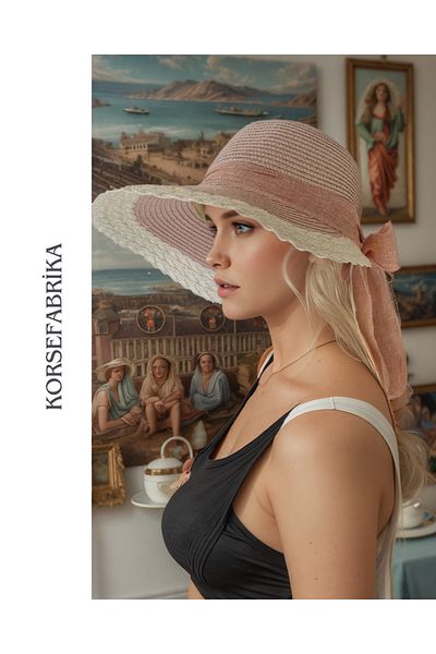 korsefabrika trend mood store Stylish and Functional Straw Beach and Casual Hat with Wide Brim Sun Visor