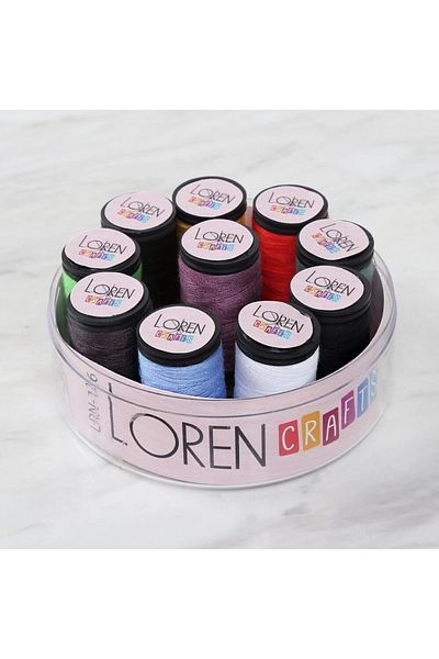 adshome Loren Crafts 10 Colors Sewing Thread Set - Large Lrn