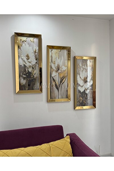 Genel Markalar 3’lü GOLD AYNALI TABLO SET