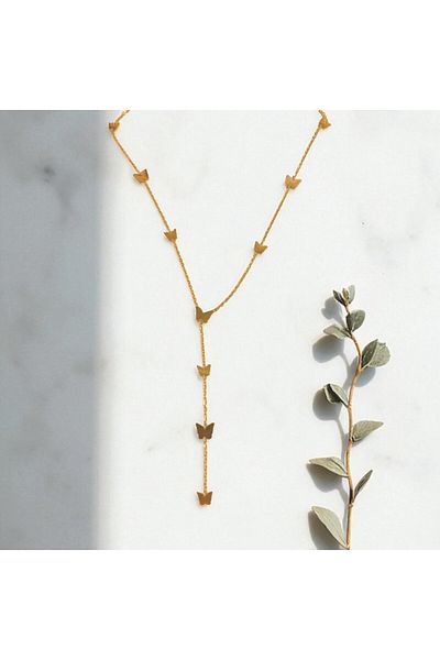 CANMODA "Butterfly Whisper" Gold Color Steel Necklace